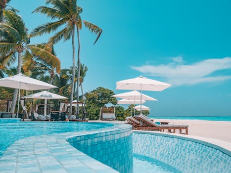 Luxury Beach Resorts With Infinity Pools Facing Turquoise Waters