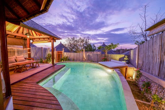 Private Island Resorts With Elegant Sunset Pool Deck Suites